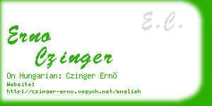 erno czinger business card