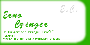 erno czinger business card